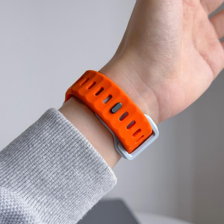Cinturino per orologio in silicone con fibbia a chiodo rovesciata a trama irregolare., For Apple Watch 46mm / 49mm / 45mm / 44mm