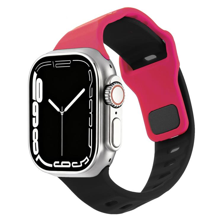 Cinturino per orologio in silicone con fibbia a chiodo rovesciata a trama irregolare., For Apple Watch 46mm / 49mm / 45mm / 44mm