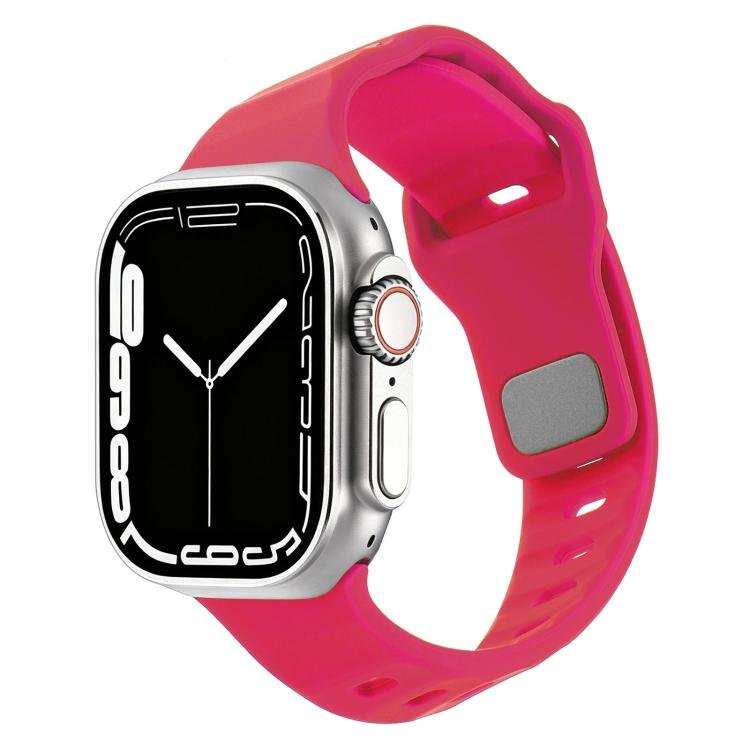 Cinturino per orologio in silicone con fibbia a chiodo rovesciata a trama irregolare., For Apple Watch 46mm / 49mm / 45mm / 44mm