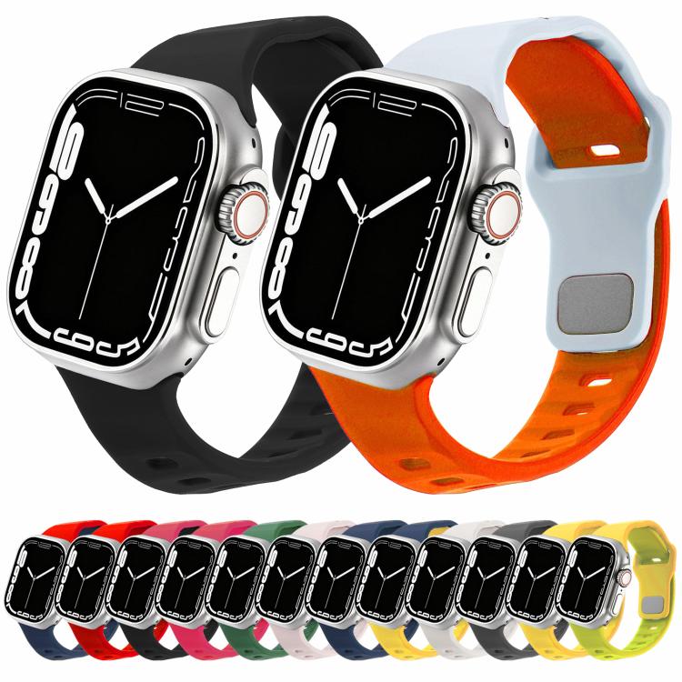 Cinturino per orologio in silicone con fibbia a chiodo rovesciata a trama irregolare., For Apple Watch 46mm / 49mm / 45mm / 44mm