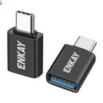 Adattatore dati ENKAY ENK-AT134 da 10 Gbps da USB 3.2 A femmina a USB C maschio in lega di alluminio, 2 Pcs