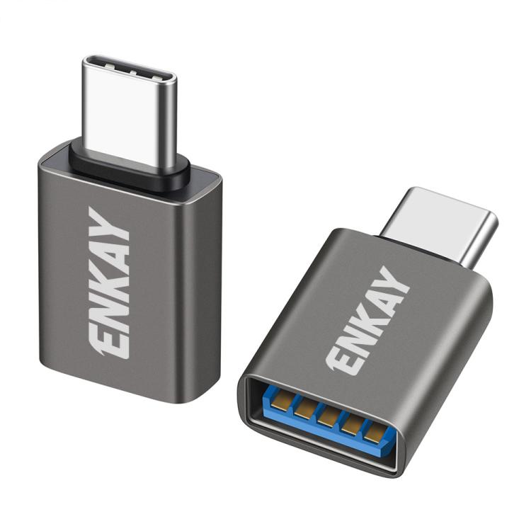 Adattatore dati ENKAY ENK-AT134 da 10 Gbps da USB 3.2 A femmina a USB C maschio in lega di alluminio, 2 Pcs