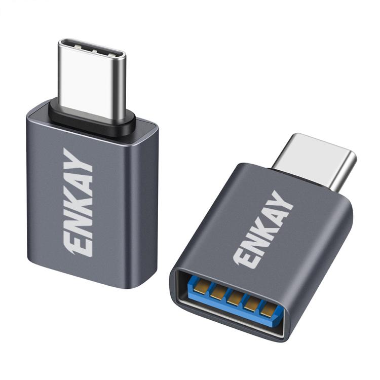 Adattatore dati ENKAY ENK-AT134 da 10 Gbps da USB 3.2 A femmina a USB C maschio in lega di alluminio, 2 Pcs