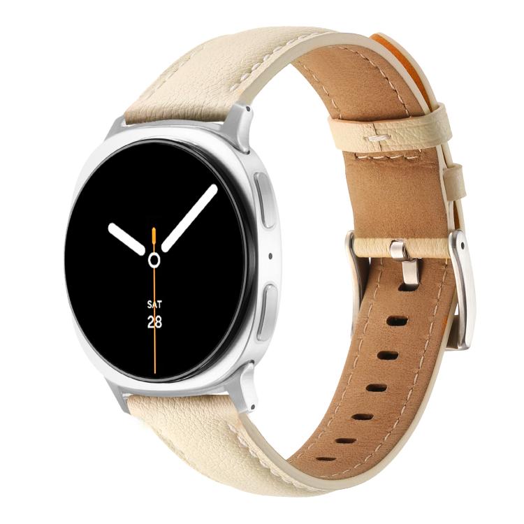 Cinturino per orologio in vera pelle con punta affusolata, For Samsung Galaxy Watch8 / Watch8 Classic