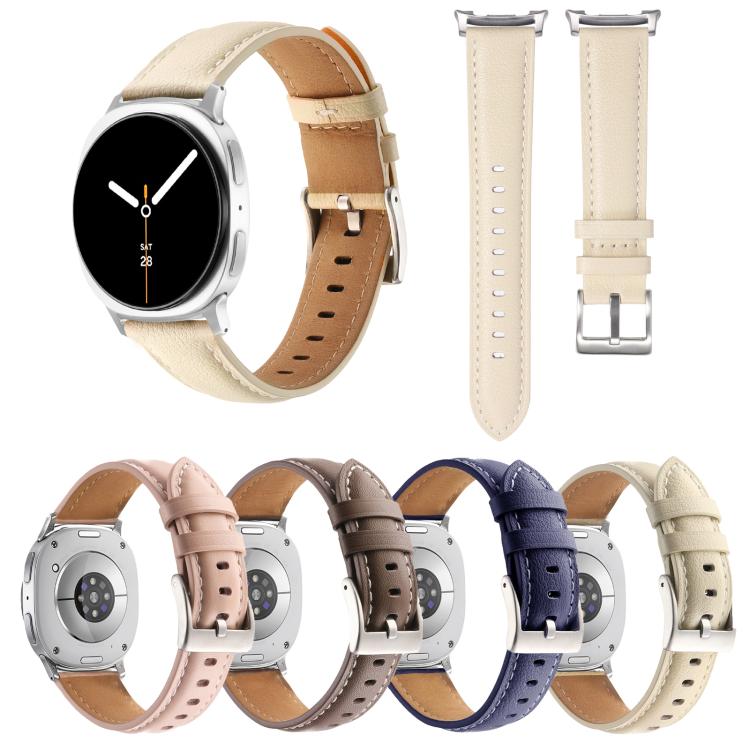 Cinturino per orologio in vera pelle con punta affusolata, For Samsung Galaxy Watch8 / Watch8 Classic