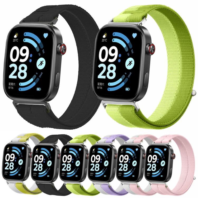 Cinturino per orologio con inserti in metallo e cuciture in nylon, realizzato con filato di piuma., For Xiaomi Band 10 Pro / 9 Pro / Redmi Watch 6