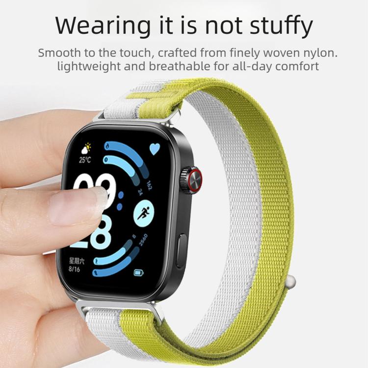 Cinturino per orologio con inserti in metallo e cuciture in nylon, realizzato con filato di piuma., For Xiaomi Band 10 Pro / 9 Pro / Redmi Watch 6