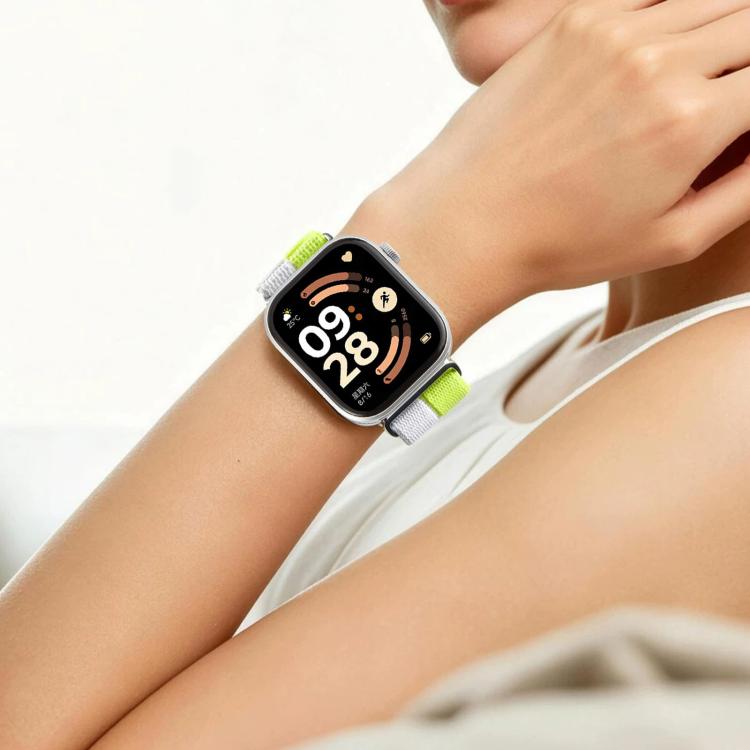Cinturino per orologio con inserti in metallo e cuciture in nylon, realizzato con filato di piuma., For Xiaomi Band 10 Pro / 9 Pro / Redmi Watch 6