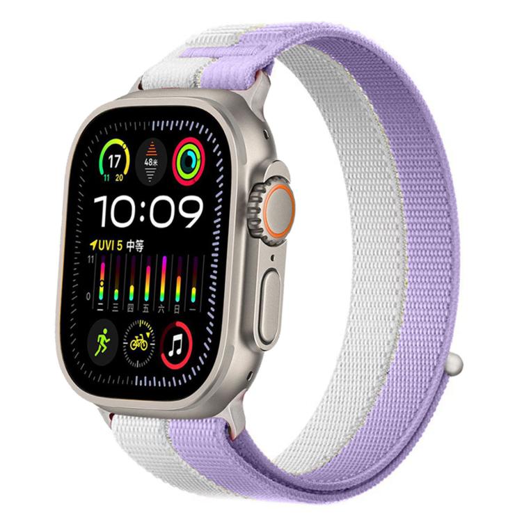Cinturino per orologio con inserti in metallo e cuciture in nylon, realizzato con filato di piuma., For Apple Watch 46mm / 49mm / 45mm / 44mm, For Apple Watch 42mm / 41mm / 40mm / 38mm