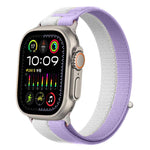Cinturino per orologio con inserti in metallo e cuciture in nylon, realizzato con filato di piuma., For Apple Watch 46mm / 49mm / 45mm / 44mm, For Apple Watch 42mm / 41mm / 40mm / 38mm
