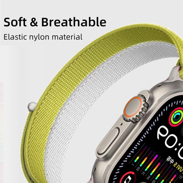 Cinturino per orologio con inserti in metallo e cuciture in nylon, realizzato con filato di piuma., For Apple Watch 46mm / 49mm / 45mm / 44mm, For Apple Watch 42mm / 41mm / 40mm / 38mm
