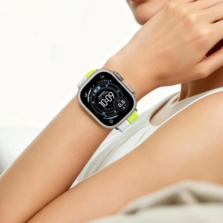 Cinturino per orologio con inserti in metallo e cuciture in nylon, realizzato con filato di piuma., For Apple Watch 46mm / 49mm / 45mm / 44mm, For Apple Watch 42mm / 41mm / 40mm / 38mm