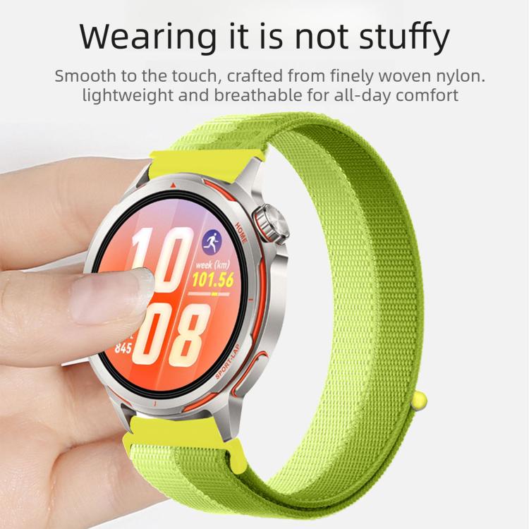 Cinturino per orologio in nylon con passanti cuciti a mano e filo di piuma., 22mm, 20mm