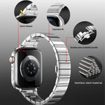 Cinturino per orologio in acciaio inossidabile con fibbia pieghevole a farfalla sottile color melanzana e bambù., For Apple Watch 46mm / 49mm / 45mm / 44mm, For Apple Watch 42mm / 41mm / 40mm / 38mm