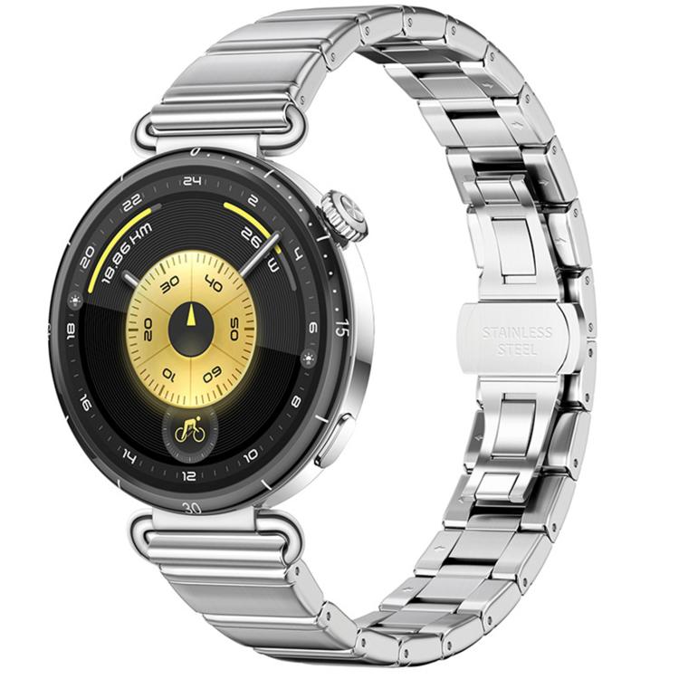 Cinturino per orologio in acciaio inossidabile con fibbia pieghevole a farfalla sottile color melanzana e bambù., For OPPO Watch X3 Mini