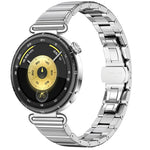 Cinturino per orologio in acciaio inossidabile con fibbia pieghevole a farfalla sottile color melanzana e bambù., For OPPO Watch X3 Mini