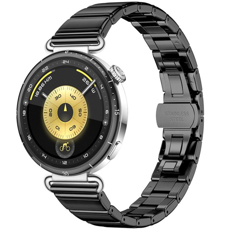 Cinturino per orologio in acciaio inossidabile con fibbia pieghevole a farfalla sottile color melanzana e bambù., For OPPO Watch X3 Mini