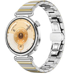 Cinturino per orologio in acciaio inossidabile con fibbia pieghevole a farfalla sottile color melanzana e bambù., For OPPO Watch X3 Mini