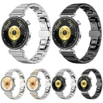Cinturino per orologio in acciaio inossidabile con fibbia pieghevole a farfalla sottile color melanzana e bambù., For OPPO Watch X3 Mini