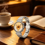 Cinturino per orologio in acciaio inossidabile con fibbia pieghevole a farfalla sottile color melanzana e bambù., For OPPO Watch X3 Mini