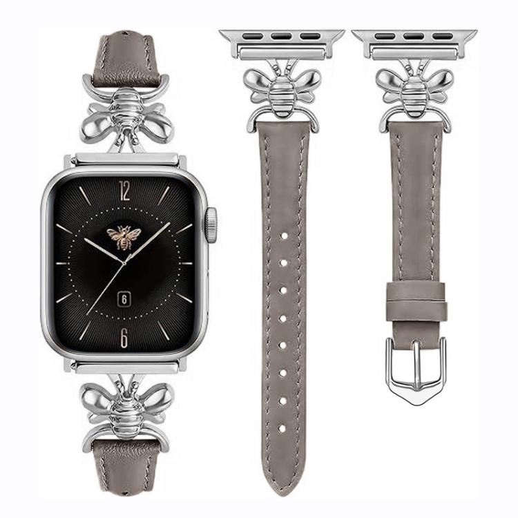 Cinturino per orologio in pelle vegana con piccola ape in metallo., For Apple Watch 46mm / 49mm / 45mm / 44mm, For Apple Watch 42mm / 41mm / 40mm / 38mm