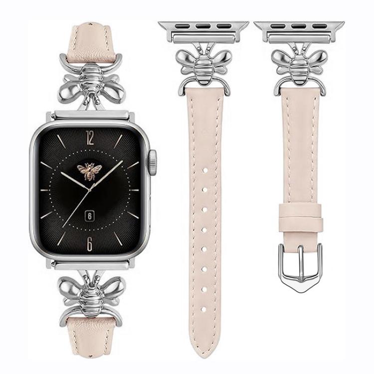 Cinturino per orologio in pelle vegana con piccola ape in metallo., For Apple Watch 46mm / 49mm / 45mm / 44mm, For Apple Watch 42mm / 41mm / 40mm / 38mm
