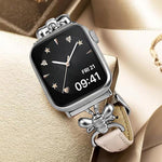 Cinturino per orologio in pelle vegana con piccola ape in metallo., For Apple Watch 46mm / 49mm / 45mm / 44mm, For Apple Watch 42mm / 41mm / 40mm / 38mm
