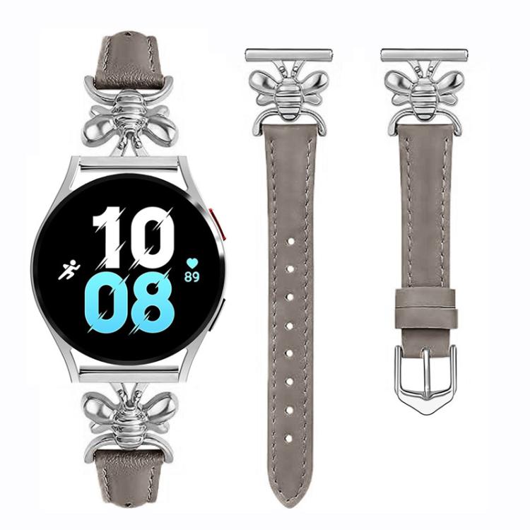 Cinturino per orologio in pelle vegana con piccola ape in metallo., 20mm