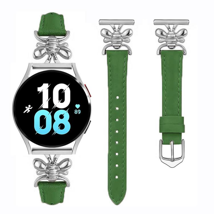 Cinturino per orologio in pelle vegana con piccola ape in metallo., 20mm