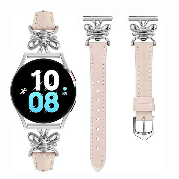 Cinturino per orologio in pelle vegana con piccola ape in metallo., 20mm