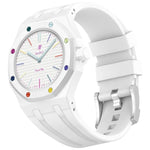 Cinturino per orologio in silicone con fibbia ad ardiglione integrata in acciaio inossidabile., For Swatch Royal Pop / Audemars Piguet