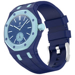 Cinturino per orologio in silicone con fibbia ad ardiglione integrata in acciaio inossidabile., For Swatch Royal Pop / Audemars Piguet