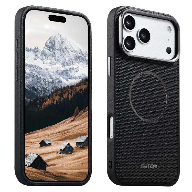 Custodia per telefono Suteni G8 con texture a triangolo magnetico e retro in ecopelle vegana., For iPhone 17 Pro Max, For iPhone 17 Pro, For iPhone 17, For iPhone 16 Pro Max, For iPhone 16 Pro, For iPhone 16, For iPhone 15 Pro Max, For iPhone 15 Pro