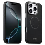 Custodia per telefono Suteni G8 con texture a triangolo magnetico e retro in ecopelle vegana., For iPhone 17 Pro Max, For iPhone 17 Pro, For iPhone 17, For iPhone 16 Pro Max, For iPhone 16 Pro, For iPhone 16, For iPhone 15 Pro Max, For iPhone 15 Pro