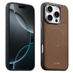 Custodia per telefono Suteni G8 con texture a triangolo magnetico e retro in ecopelle vegana., For iPhone 17 Pro Max, For iPhone 17 Pro, For iPhone 17, For iPhone 16 Pro Max, For iPhone 16 Pro, For iPhone 16, For iPhone 15 Pro Max, For iPhone 15 Pro