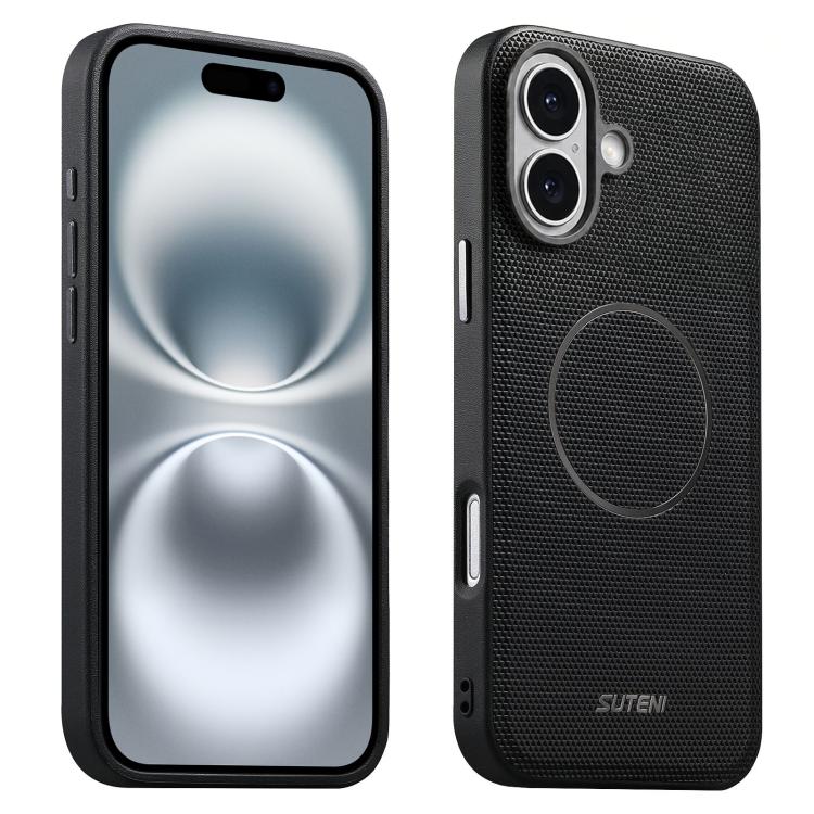 Custodia per telefono Suteni G8 con texture a triangolo magnetico e retro in ecopelle vegana., For iPhone 17 Pro Max, For iPhone 17 Pro, For iPhone 17, For iPhone 16 Pro Max, For iPhone 16 Pro, For iPhone 16, For iPhone 15 Pro Max, For iPhone 15 Pro