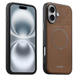 Custodia per telefono Suteni G8 con texture a triangolo magnetico e retro in ecopelle vegana., For iPhone 17 Pro Max, For iPhone 17 Pro, For iPhone 17, For iPhone 16 Pro Max, For iPhone 16 Pro, For iPhone 16, For iPhone 15 Pro Max, For iPhone 15 Pro