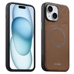 Custodia per telefono Suteni G8 con texture a triangolo magnetico e retro in ecopelle vegana., For iPhone 15, For iPhone 14 Pro, For iPhone 14 Pro Max, For iPhone 14 / 13