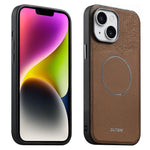 Custodia per telefono Suteni G8 con texture a triangolo magnetico e retro in ecopelle vegana., For iPhone 15, For iPhone 14 Pro, For iPhone 14 Pro Max, For iPhone 14 / 13