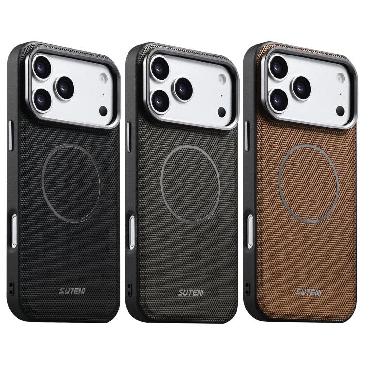 Custodia per telefono Suteni G8 con texture a triangolo magnetico e retro in ecopelle vegana., For iPhone 15, For iPhone 14 Pro, For iPhone 14 Pro Max, For iPhone 14 / 13