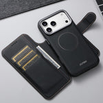 Custodia per telefono Suteni Q09 con portafoglio magnetico staccabile 2 in 1 in pelle vegana con texture triangolare., For iPhone 17 Pro Max, For iPhone 17 Pro, For iPhone 17, For iPhone 16 Pro Max, For iPhone 16 Pro, For iPhone 16, For iPhone 15 Pro M...