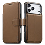 Custodia per telefono Suteni Q09 con portafoglio magnetico staccabile 2 in 1 in pelle vegana con texture triangolare., For iPhone 17 Pro Max, For iPhone 17 Pro, For iPhone 17, For iPhone 16 Pro Max, For iPhone 16 Pro, For iPhone 16, For iPhone 15 Pro M...