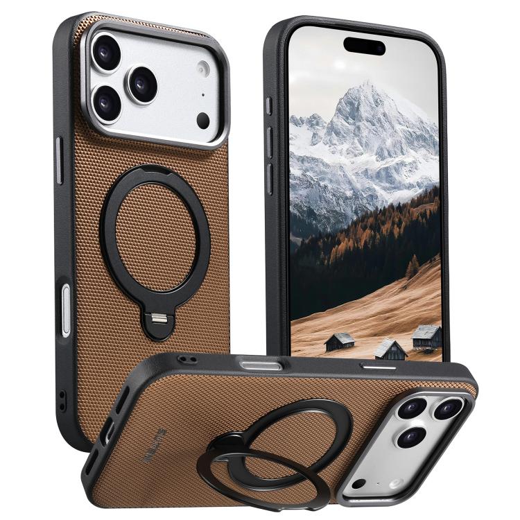 Custodia per telefono Suteni G7 con supporto magnetico a rotazione a 360° e retro in similpelle vegana con texture triangolare., For iPhone 17 Pro Max, For iPhone 17 Pro, For iPhone 17, For iPhone 16 Pro Max, For iPhone 16 Pro, For iPhone 16           ...