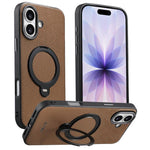 Custodia per telefono Suteni G7 con supporto magnetico a rotazione a 360° e retro in similpelle vegana con texture triangolare., For iPhone 17 Pro Max, For iPhone 17 Pro, For iPhone 17, For iPhone 16 Pro Max, For iPhone 16 Pro, For iPhone 16           ...