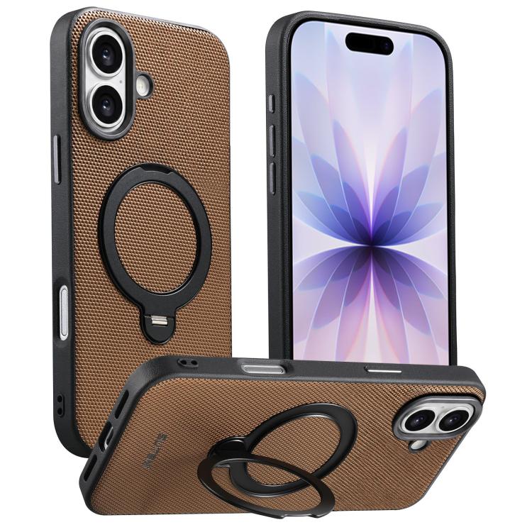 Custodia per telefono Suteni G7 con supporto magnetico a rotazione a 360° e retro in similpelle vegana con texture triangolare., For iPhone 17 Pro Max, For iPhone 17 Pro, For iPhone 17, For iPhone 16 Pro Max, For iPhone 16 Pro, For iPhone 16           ...
