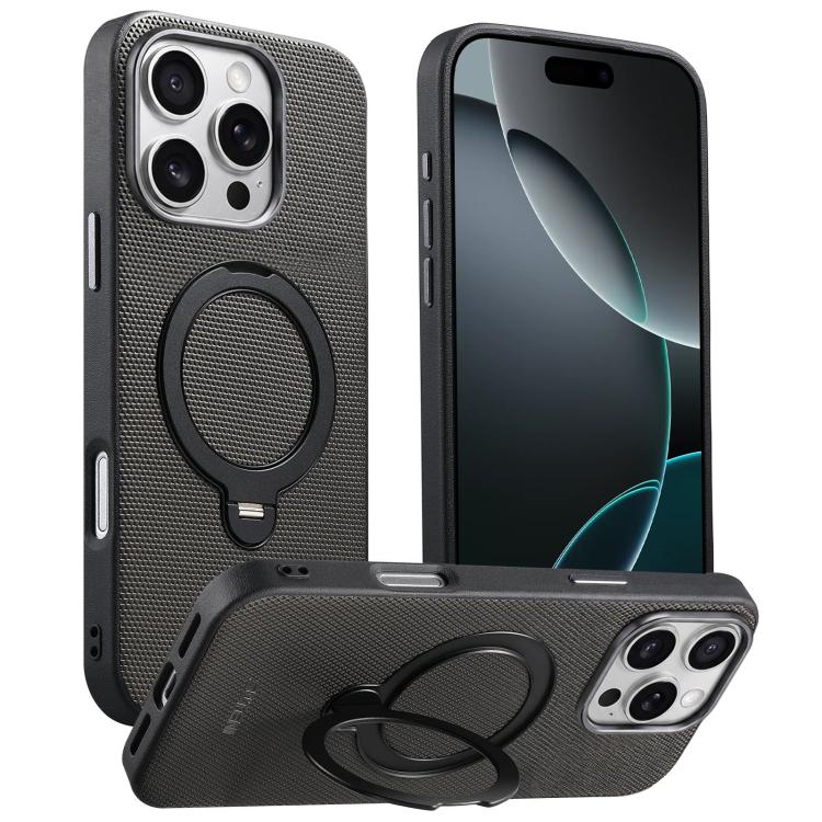 Custodia per telefono Suteni G7 con supporto magnetico a rotazione a 360° e retro in similpelle vegana con texture triangolare., For iPhone 17 Pro Max, For iPhone 17 Pro, For iPhone 17, For iPhone 16 Pro Max, For iPhone 16 Pro, For iPhone 16           ...