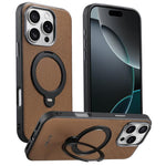Custodia per telefono Suteni G7 con supporto magnetico a rotazione a 360° e retro in similpelle vegana con texture triangolare., For iPhone 17 Pro Max, For iPhone 17 Pro, For iPhone 17, For iPhone 16 Pro Max, For iPhone 16 Pro, For iPhone 16           ...