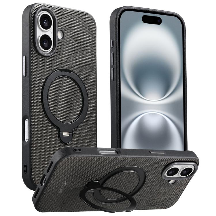Custodia per telefono Suteni G7 con supporto magnetico a rotazione a 360° e retro in similpelle vegana con texture triangolare., For iPhone 17 Pro Max, For iPhone 17 Pro, For iPhone 17, For iPhone 16 Pro Max, For iPhone 16 Pro, For iPhone 16           ...