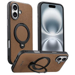Custodia per telefono Suteni G7 con supporto magnetico a rotazione a 360° e retro in similpelle vegana con texture triangolare., For iPhone 17 Pro Max, For iPhone 17 Pro, For iPhone 17, For iPhone 16 Pro Max, For iPhone 16 Pro, For iPhone 16           ...