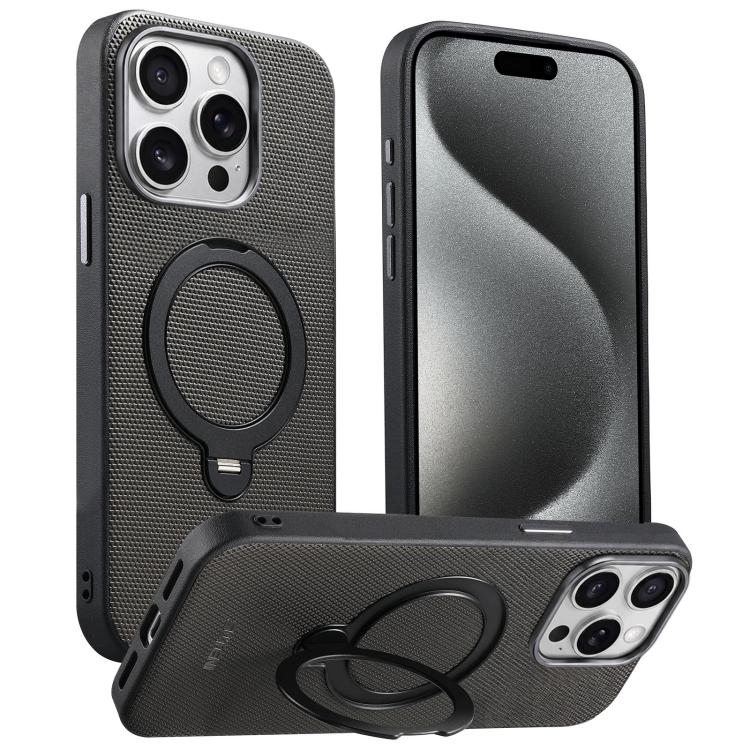 Custodia per telefono Suteni G7 con supporto magnetico a rotazione a 360° e retro in similpelle vegana con texture triangolare., For iPhone 17 Pro Max, For iPhone 17 Pro, For iPhone 17, For iPhone 16 Pro Max, For iPhone 16 Pro, For iPhone 16           ...